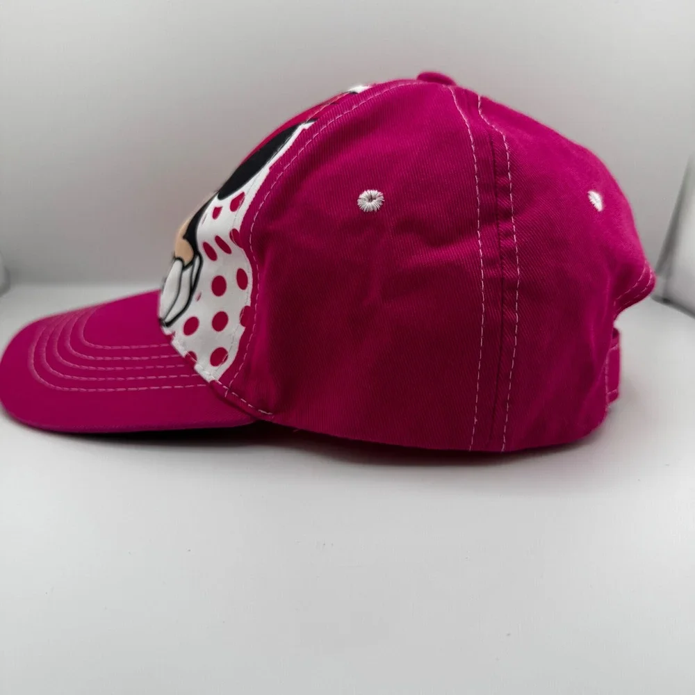 Disney Minnie Mouse Baseball Cap Kids OSFM Pink Polka Dot Good Adjustable Hat